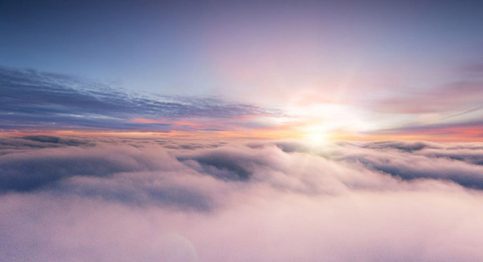 clouds from airplane window